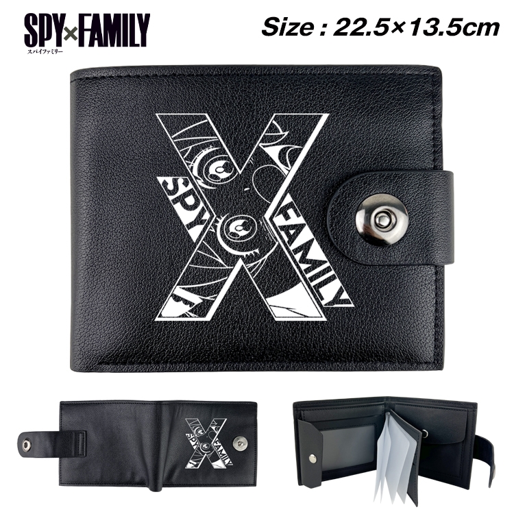 SPY×FAMILY Anime Leather Magnetic Buckle Two-fold Card Holder Wallet 22.5X13.5CM