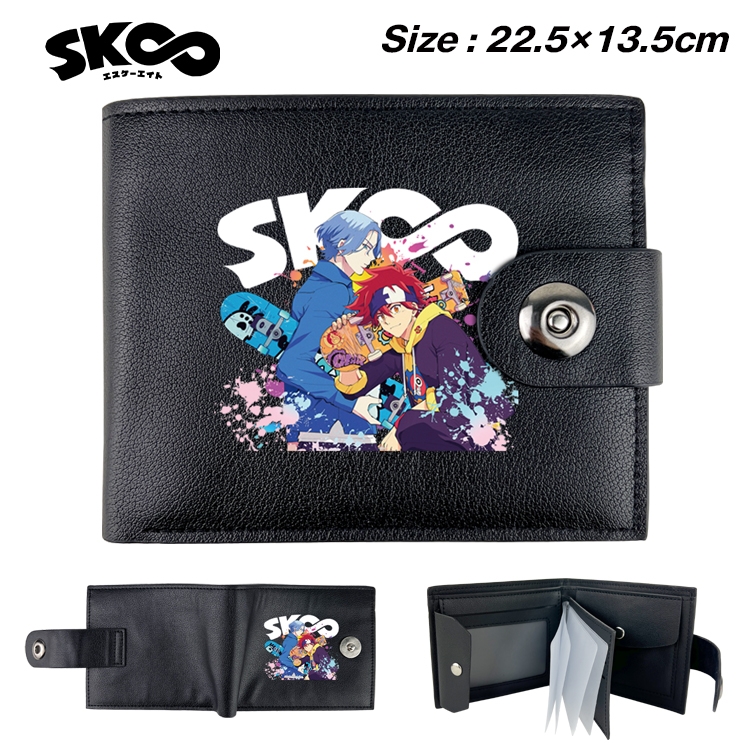 SK∞ Anime Leather Magnetic Buckle Two-fold Card Holder Wallet 22.5X13.5CM