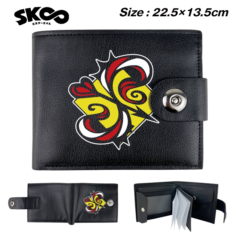 SK∞ Anime Leather Magnetic Buckle Two-fold Card Holder Wallet 22.5X13.5CM