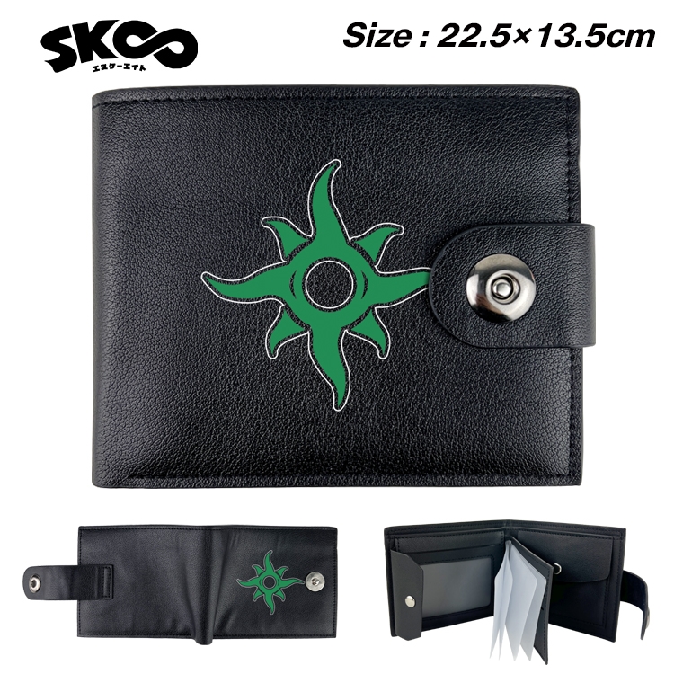 SK∞ Anime Leather Magnetic Buckle Two-fold Card Holder Wallet 22.5X13.5CM