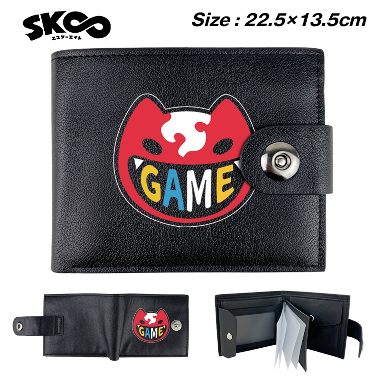 SK∞ Anime Leather Magnetic Buckle Two-fold Card Holder Wallet 22.5X13.5CM