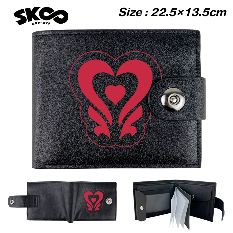 SK∞ Anime Leather Magnetic Buckle Two-fold Card Holder Wallet 22.5X13.5CM