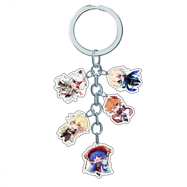 Genshin Impact Anime Peripheral Pendant Acrylic Keychain Charm price for 5 pcs A282