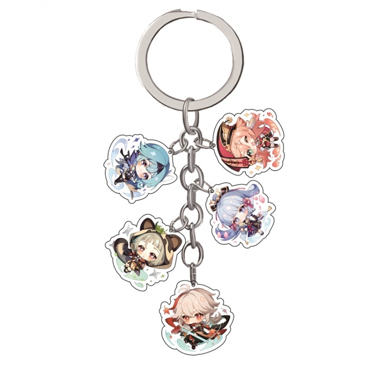 Genshin Impact Anime Peripheral Pendant Acrylic Keychain Charm price for 5 pcs A279