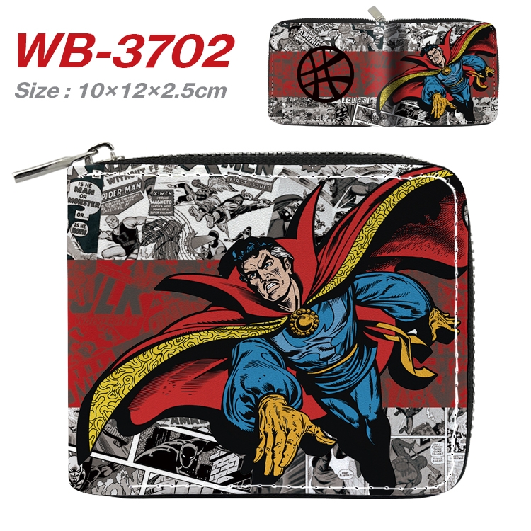 Super hero Movie star full color pu all-inclusive zipper short wallet 10X12X2.5CM WB-3702A