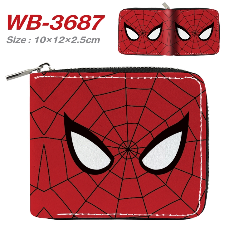 Super hero Movie star full color pu all-inclusive zipper short wallet 10X12X2.5CM WB-3687A