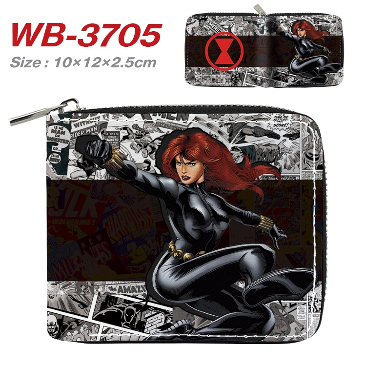 Super hero Movie star full color pu all-inclusive zipper short wallet 10X12X2.5CM WB-3705A