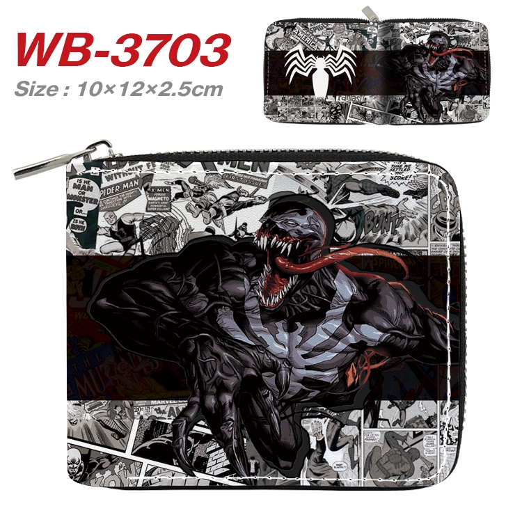 Super hero Movie star full color pu all-inclusive zipper short wallet 10X12X2.5CM WB-3703A