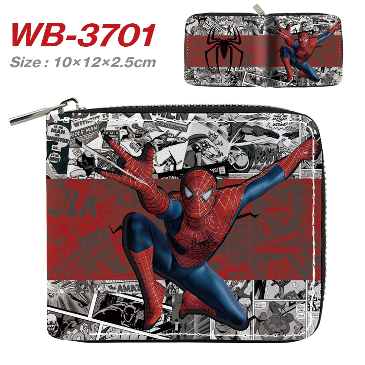 Super hero Movie star full color pu all-inclusive zipper short wallet 10X12X2.5CM WB-3701A