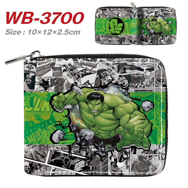 Super hero Movie star full color pu all-inclusive zipper short wallet 10X12X2.5CM WB-3700A