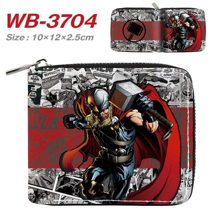 Super hero Movie star full color pu all-inclusive zipper short wallet 10X12X2.5CM WB-3704A