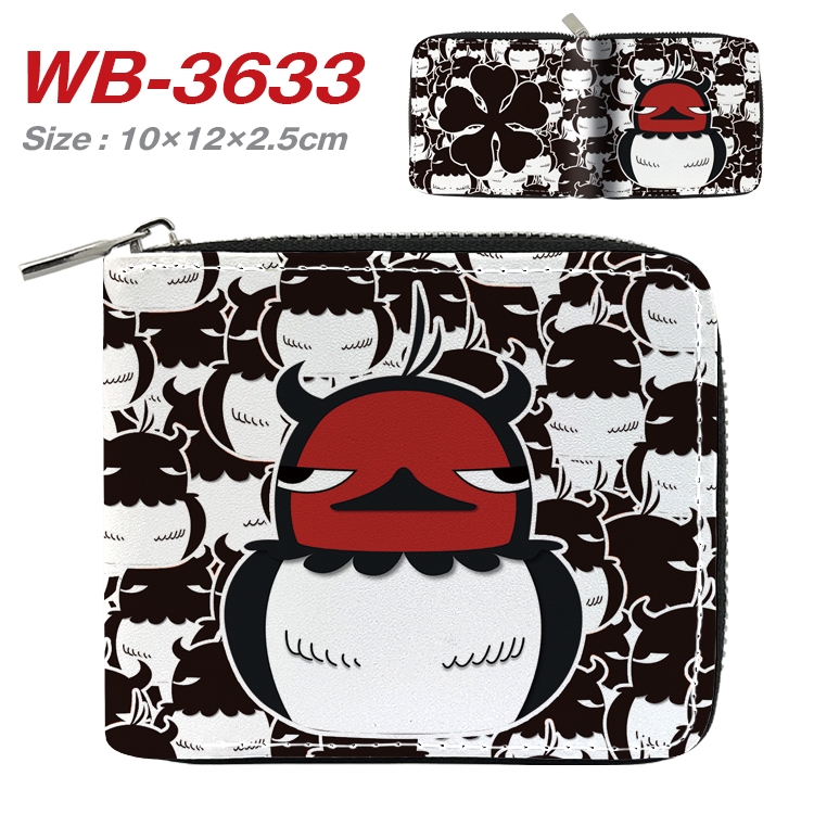 black clover Anime full color pu all-inclusive zipper short wallet 10X12X2.5CM WB-3633A