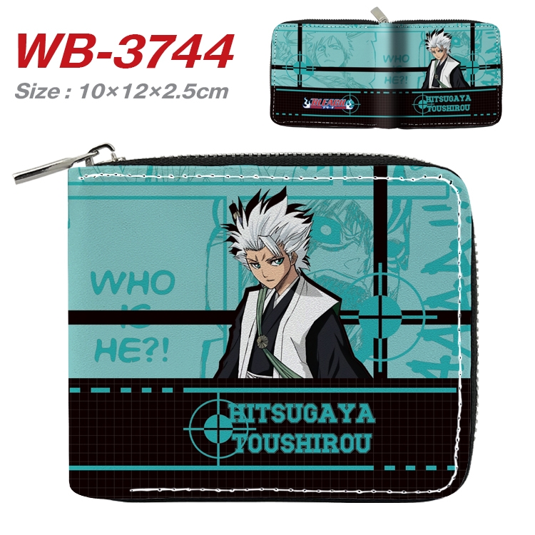 Bleach Anime full color pu all-inclusive zipper short wallet 10X12X2.5CM WB-3744A