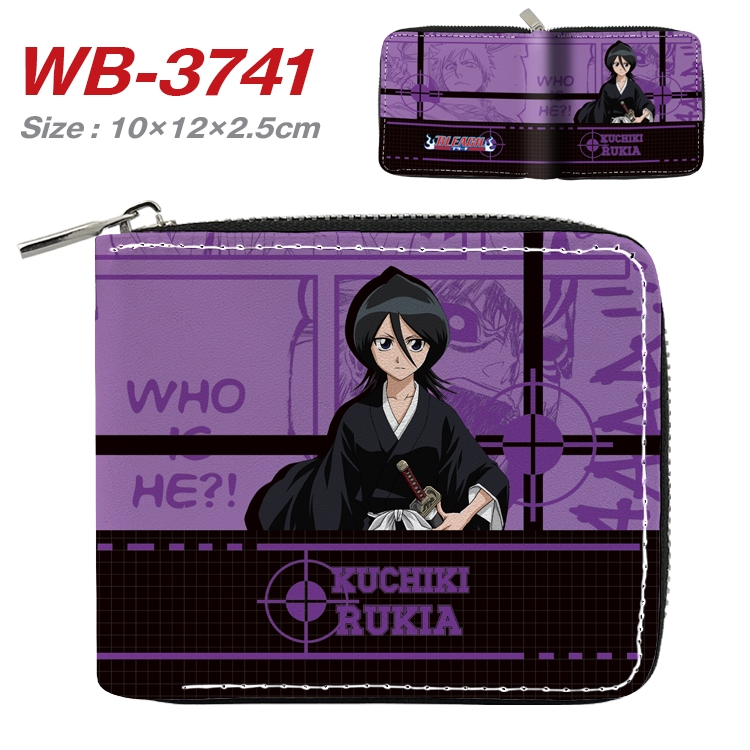 Bleach Anime full color pu all-inclusive zipper short wallet 10X12X2.5CM WB-3741A