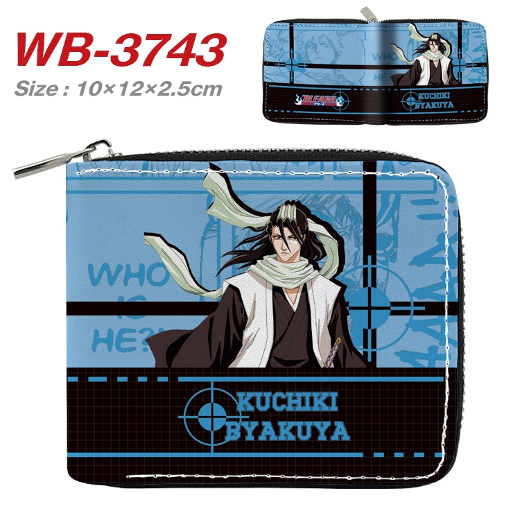 Bleach Anime full color pu all-inclusive zipper short wallet 10X12X2.5CM WB-3743A