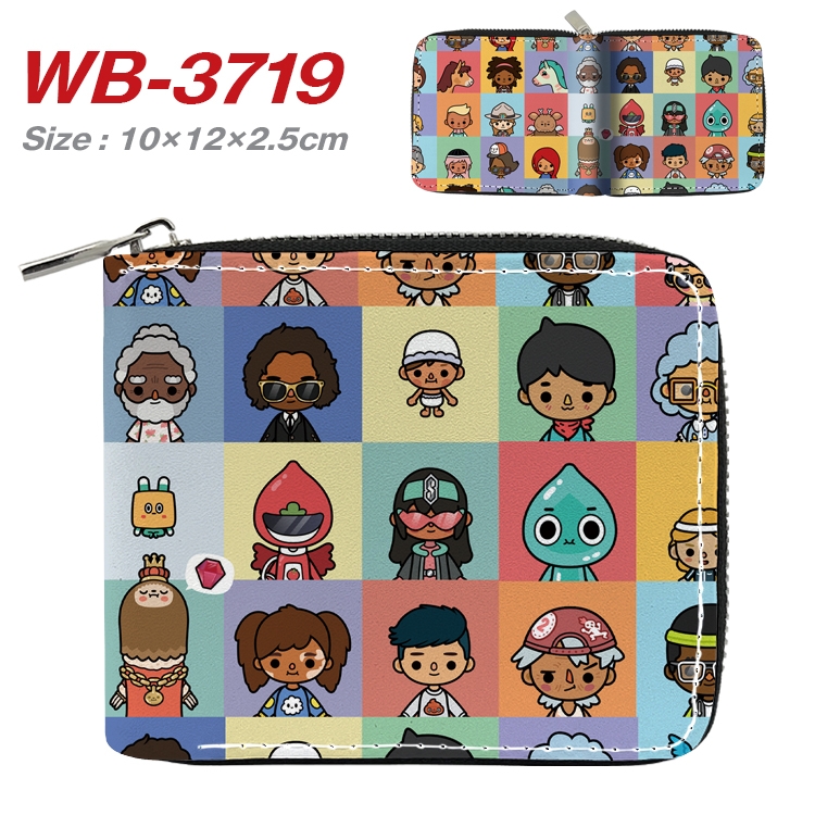 toca life world Anime full color pu all-inclusive zipper short wallet 10X12X2.5CM WB-3719A