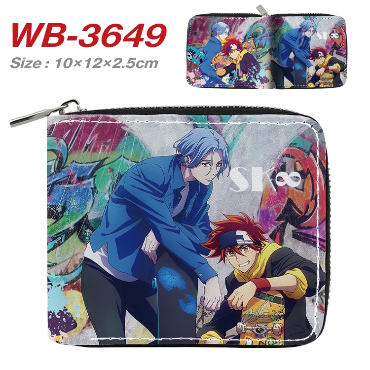 SK∞ Anime full color pu all-inclusive zipper short wallet 10X12X2.5CM WB-3649A