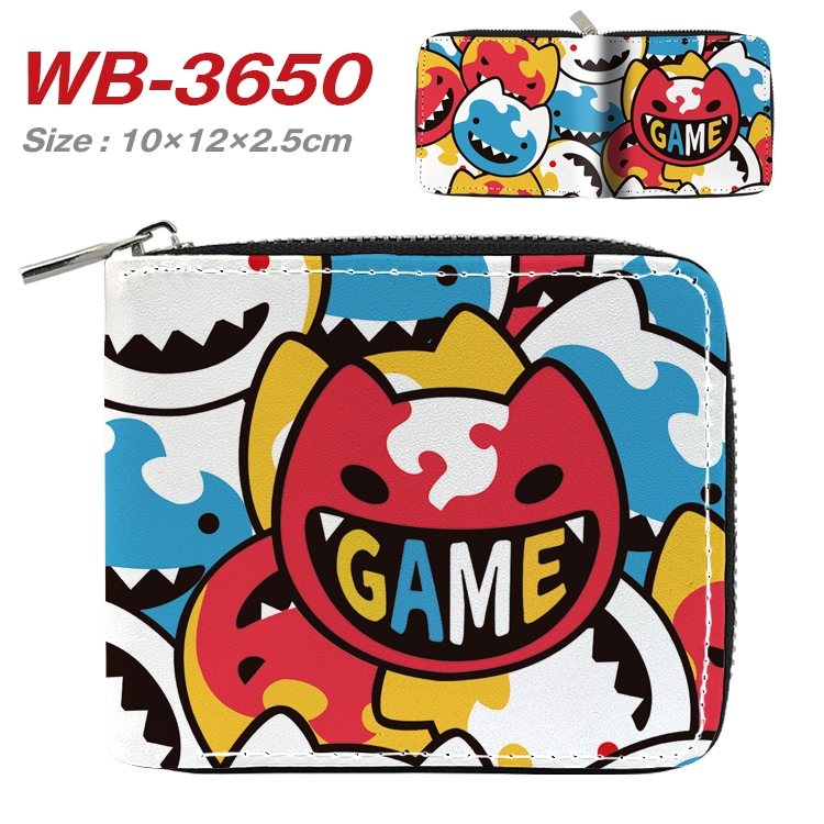 SK∞ Anime full color pu all-inclusive zipper short wallet 10X12X2.5CM WB-3650A