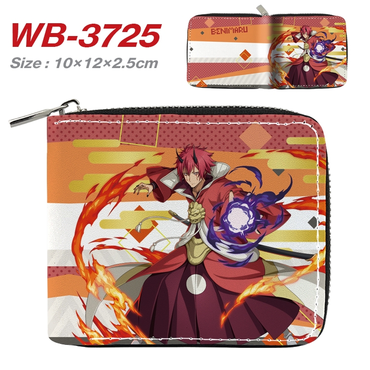 That Time I Got Slim Benimaru Shion Anime full color pu all-inclusive zipper short wallet 10X12X2.5CM WB-3725A