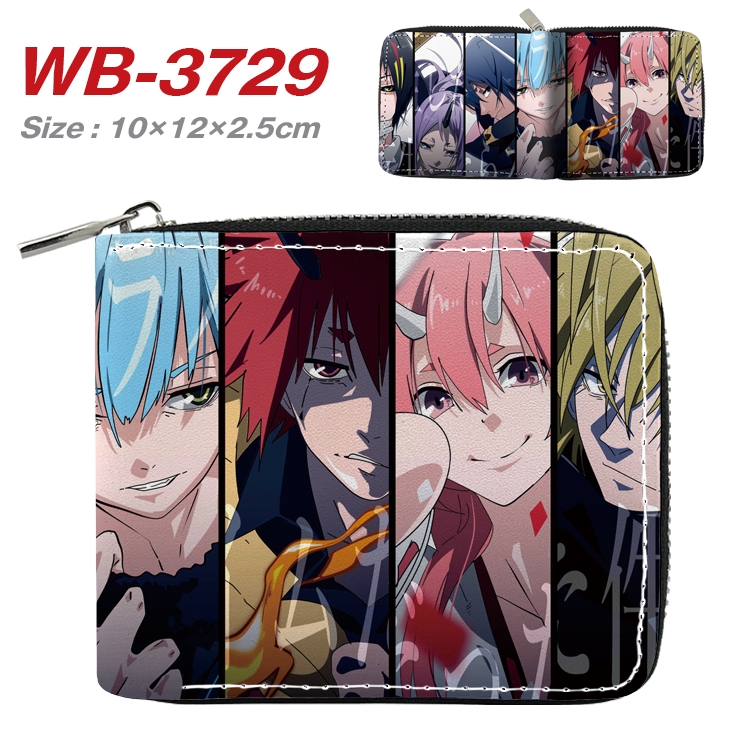 That Time I Got Slim Benimaru Shion Anime full color pu all-inclusive zipper short wallet 10X12X2.5CM WB-3729A