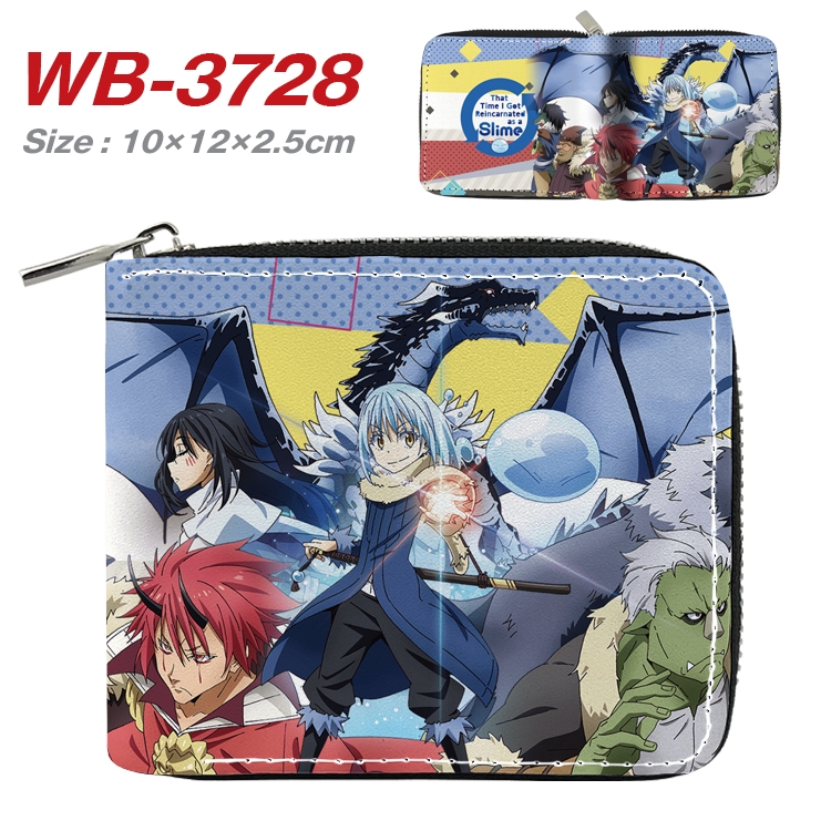 That Time I Got Slim Benimaru Shion Anime full color pu all-inclusive zipper short wallet 10X12X2.5CM WB-3728A