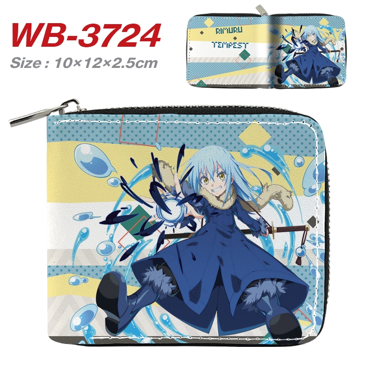 That Time I Got Slim Benimaru Shion Anime full color pu all-inclusive zipper short wallet 10X12X2.5CM WB-3724A