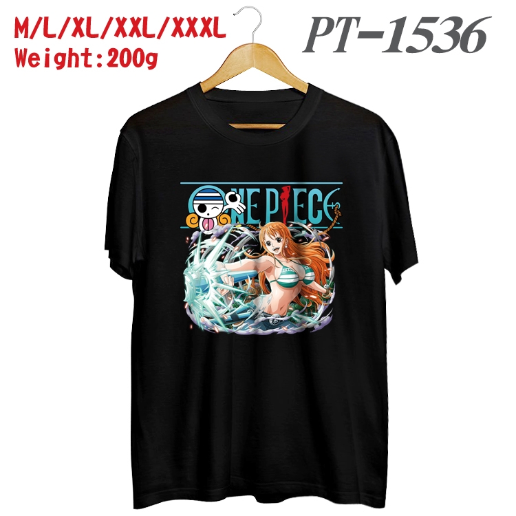 One Piece Anime Cotton Color Book Print Short Sleeve T-Shirt from M to 3XL PT1536