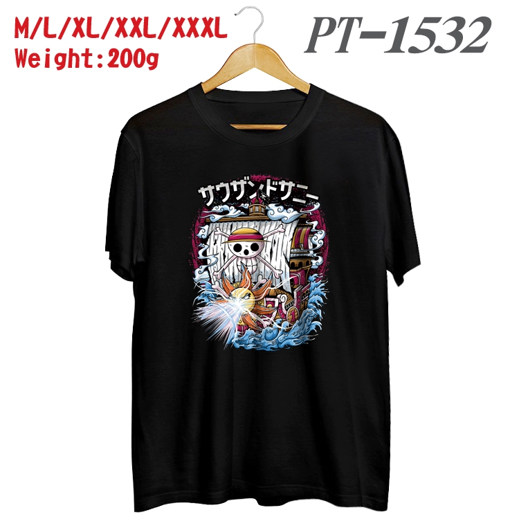 One Piece Anime Cotton Color Book Print Short Sleeve T-Shirt from M to 3XL PT1532