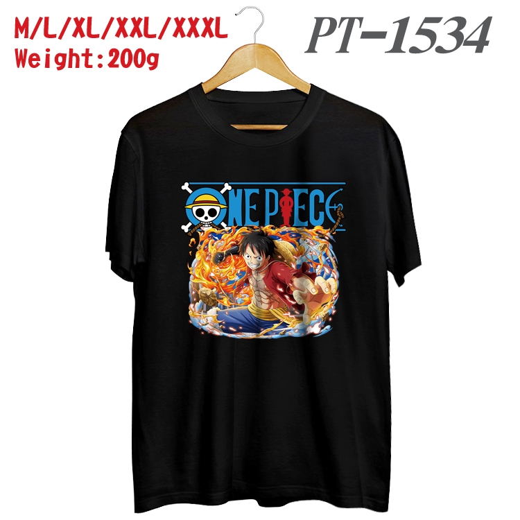 One Piece Anime Cotton Color Book Print Short Sleeve T-Shirt from M to 3XL PT1534