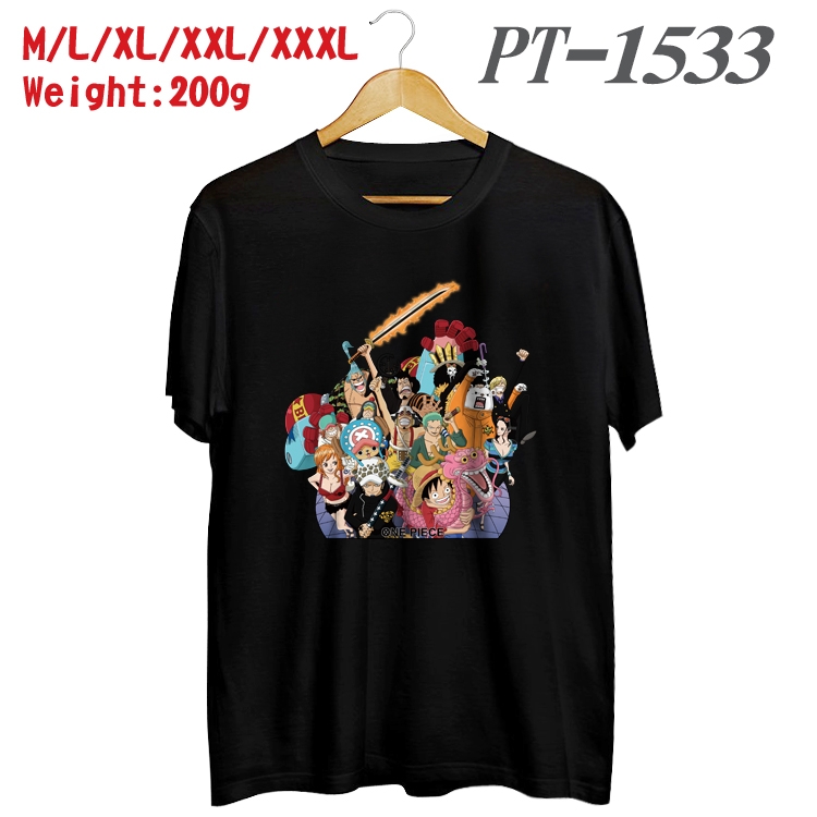 One Piece Anime Cotton Color Book Print Short Sleeve T-Shirt from M to 3XL PT1533