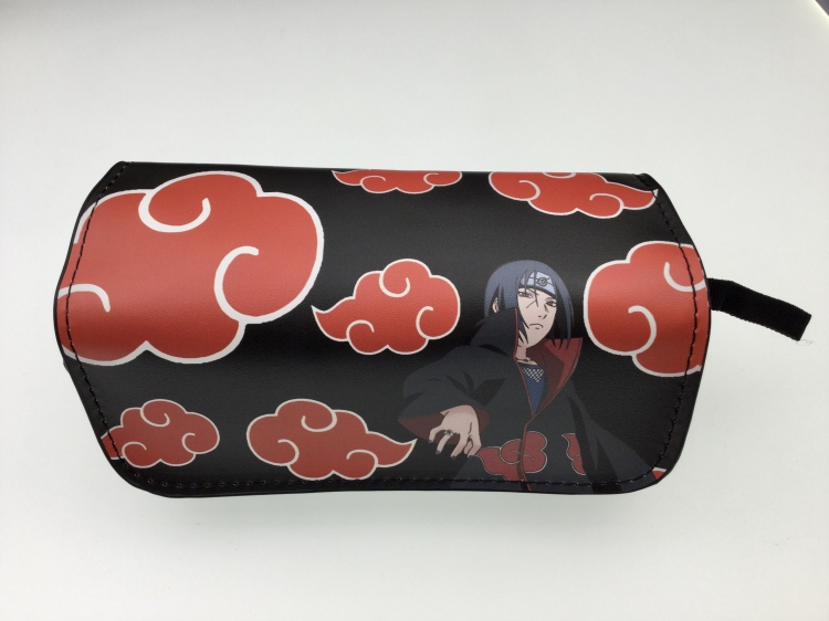 Naruto Double zipper PU student stationery box pencil case 20X10X7.5M