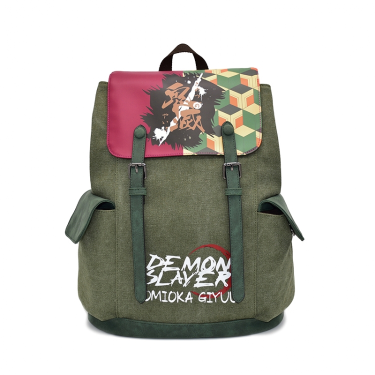 Demon Slayer Kimets Anime Peripheral Backpack Canvas School Bag 40X31X15CM