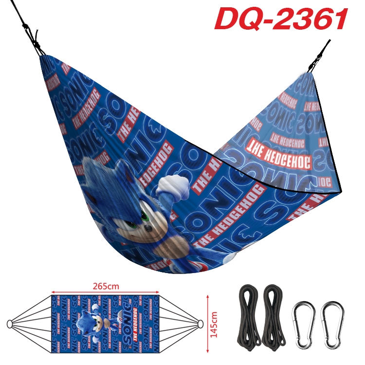 Sonic the Hedgehog Outdoor full color watermark printing hammock 265x145cm DQ-2361