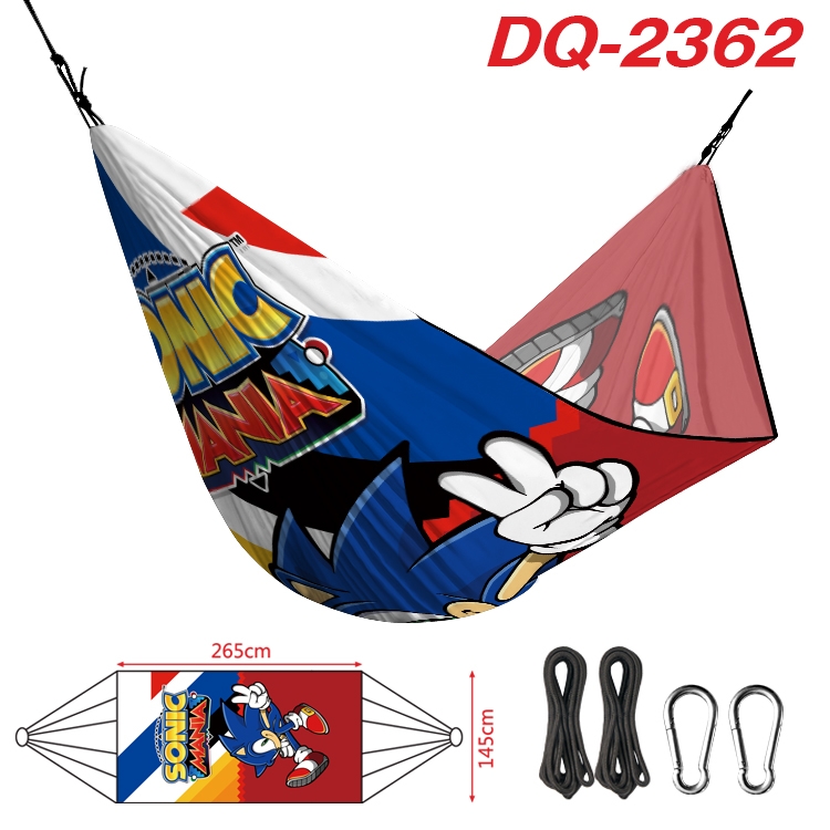 Sonic the Hedgehog Outdoor full color watermark printing hammock 265x145cm  DQ-2362