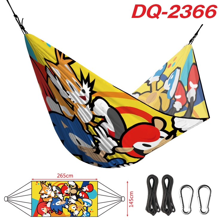 Sonic the Hedgehog Outdoor full color watermark printing hammock 265x145cm  DQ-2366