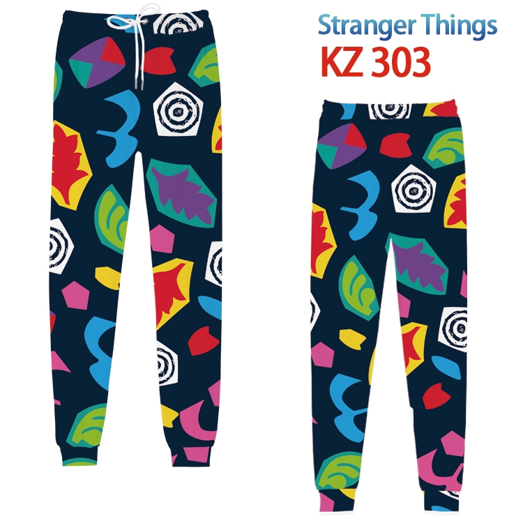 Stranger Things Anime digital 3D trousers full color trousers from XS to 4XL  KZ03