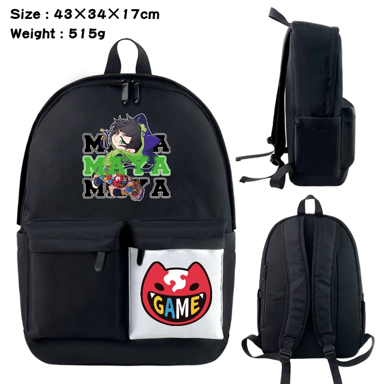 SK∞ Anime Black and White Classic Waterproof Canvas Backpack 43X34X17CM