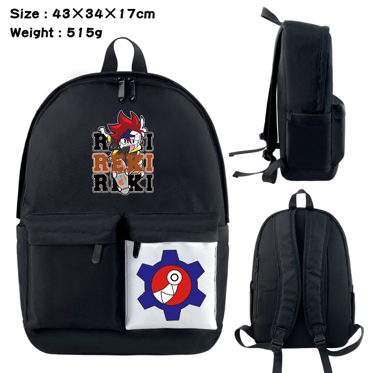 SK∞ Anime Black and White Classic Waterproof Canvas Backpack 43X34X17CM