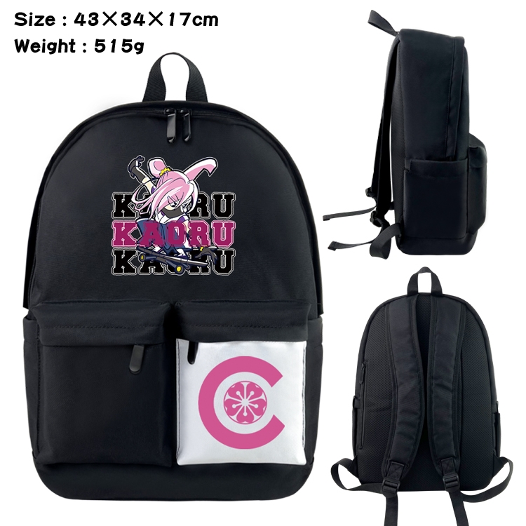 SK∞ Anime Black and White Classic Waterproof Canvas Backpack 43X34X17CM