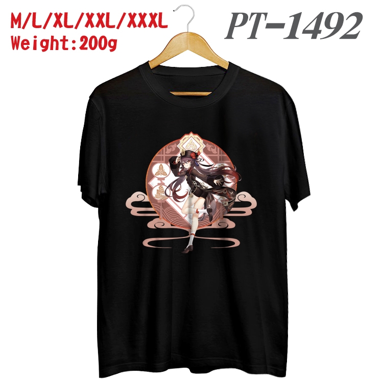 Genshin Impact Anime Cotton Color Book Print Short Sleeve T-Shirt from M to 3XL PT1492