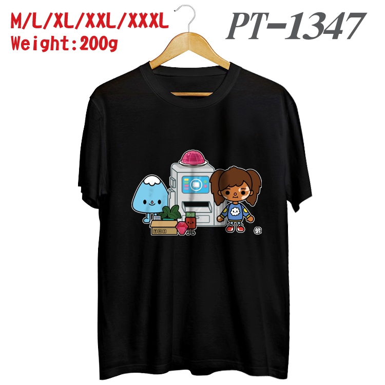 toca life world  Anime Cotton Color Book Print Short Sleeve T-Shirt from M to 3XL PT1347