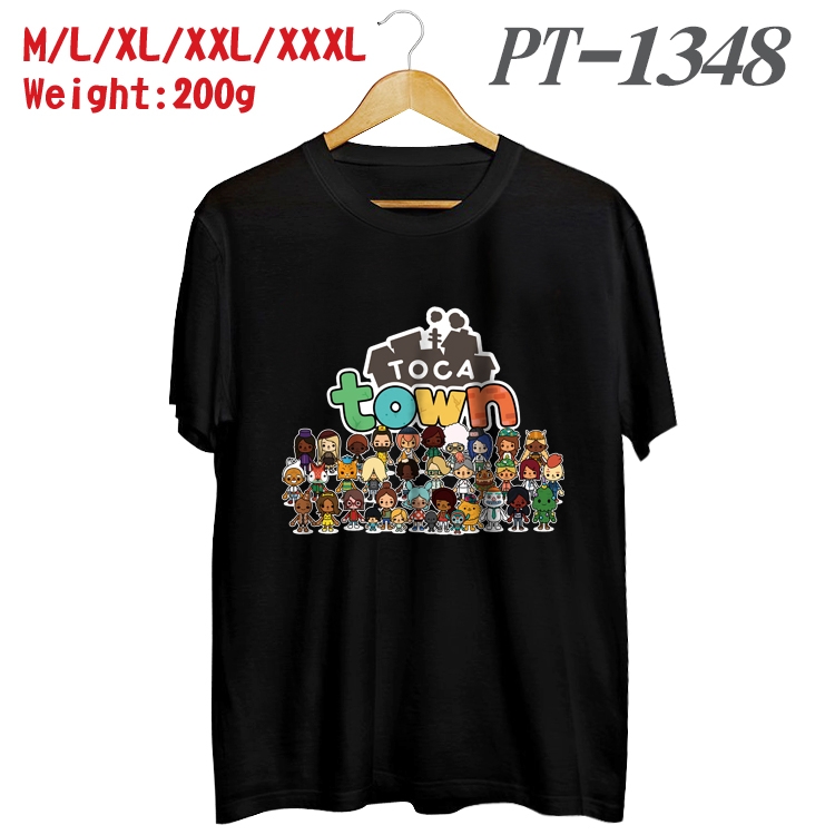 toca life world  Anime Cotton Color Book Print Short Sleeve T-Shirt from M to 3XL PT1348