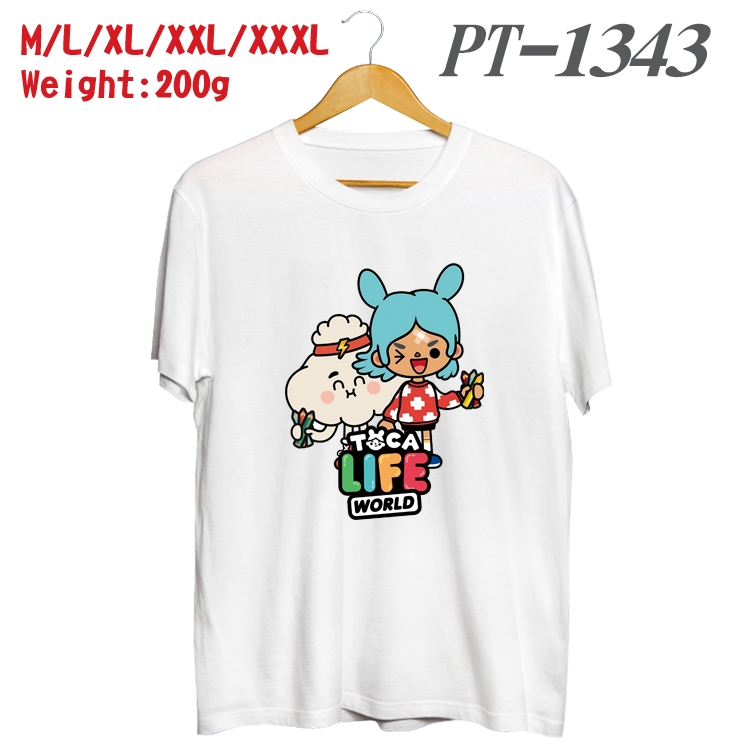 toca life world  Anime Cotton Color Book Print Short Sleeve T-Shirt from M to 3XL PT1343