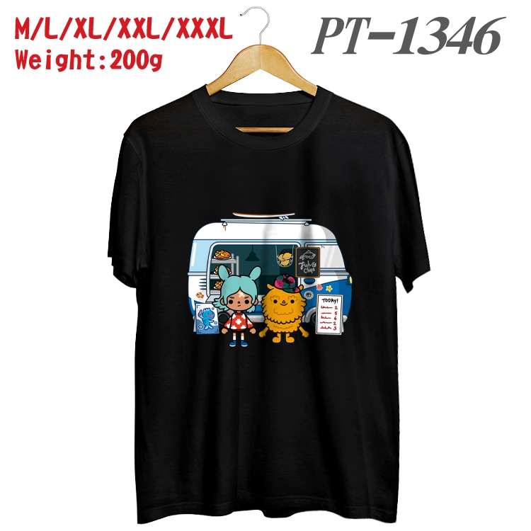 toca life world  Anime Cotton Color Book Print Short Sleeve T-Shirt from M to 3XL PT1346