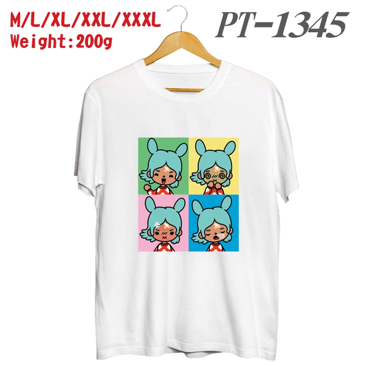 toca life world  Anime Cotton Color Book Print Short Sleeve T-Shirt from M to 3XL PT1345