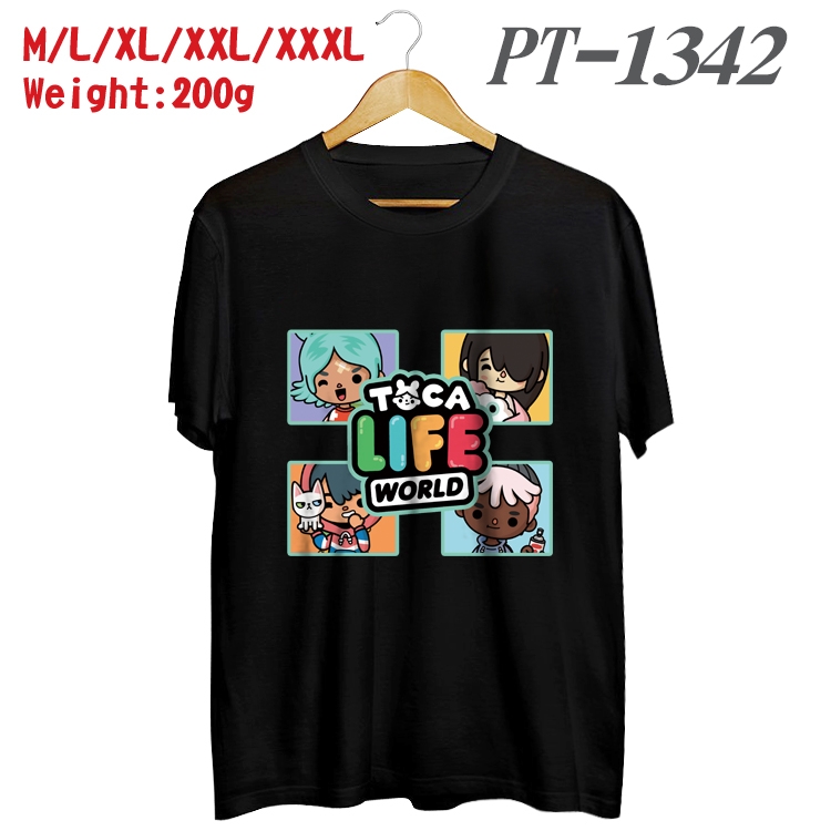 toca life world  Anime Cotton Color Book Print Short Sleeve T-Shirt from M to 3XL PT1342