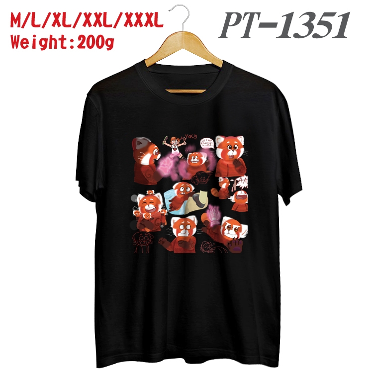 Turning Red Anime Cotton Color Book Print Short Sleeve T-Shirt from M to 3XL PT1351