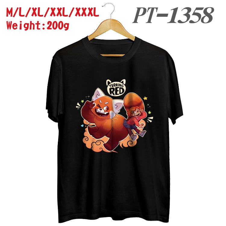 Turning Red Anime Cotton Color Book Print Short Sleeve T-Shirt from M to 3XL PT1358