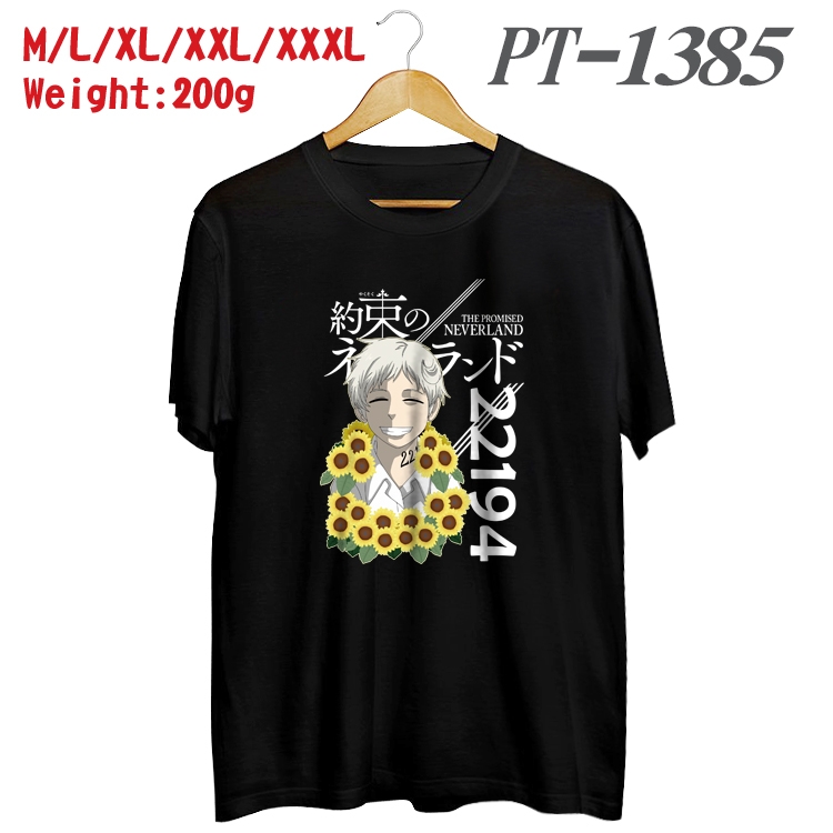 The Promised Neverla Anime Cotton Color Book Print Short Sleeve T-Shirt from M to 3XL PT1385