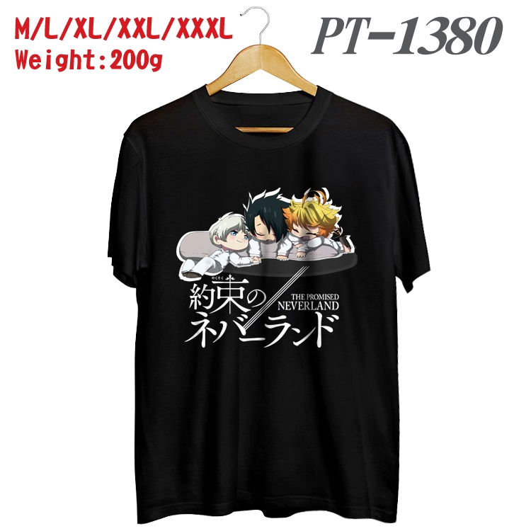 The Promised Neverla Anime Cotton Color Book Print Short Sleeve T-Shirt from M to 3XL PT1380